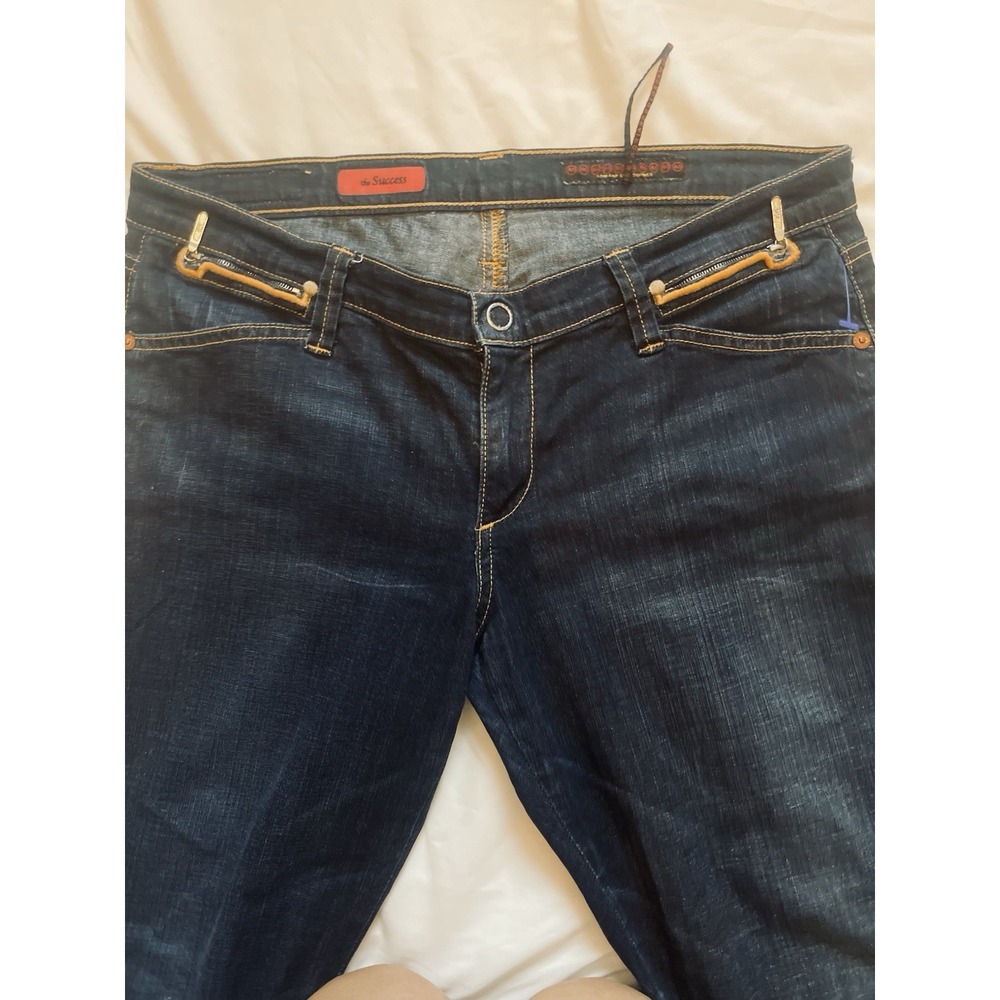 Adriano Goldschmied 30R Jean W/ Orange Piping,  Front Pocket & Ankle Zippers